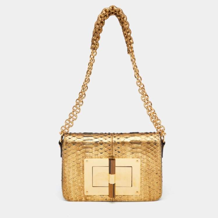 Tom Ford Gold Python Small Chain Natalia Shoulder Bag Tom Ford | TLC