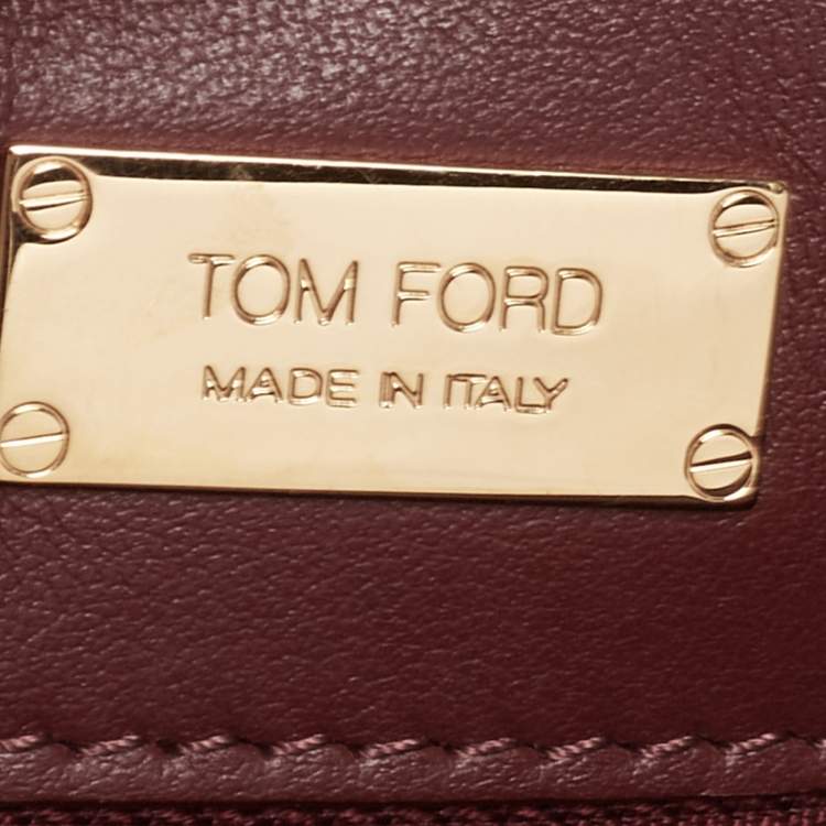 Pre Owned Tom Ford Burgundy Python Mini Tara Crossbody Bag
