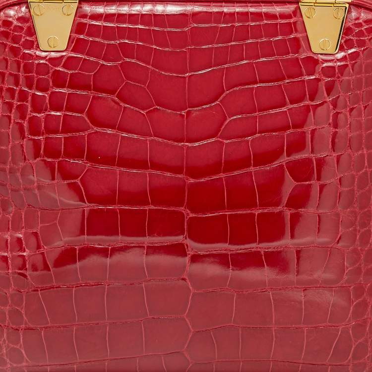 Pre Owned Tom Ford Red Crocodile Leather Tote