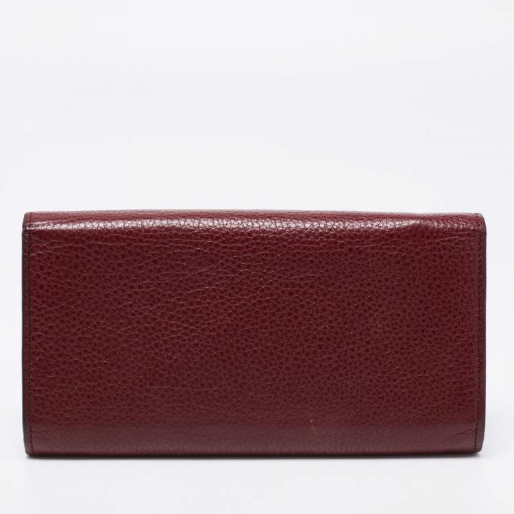 Pre Owned Tom Ford Burgundy Leather Flap Continental Wallet