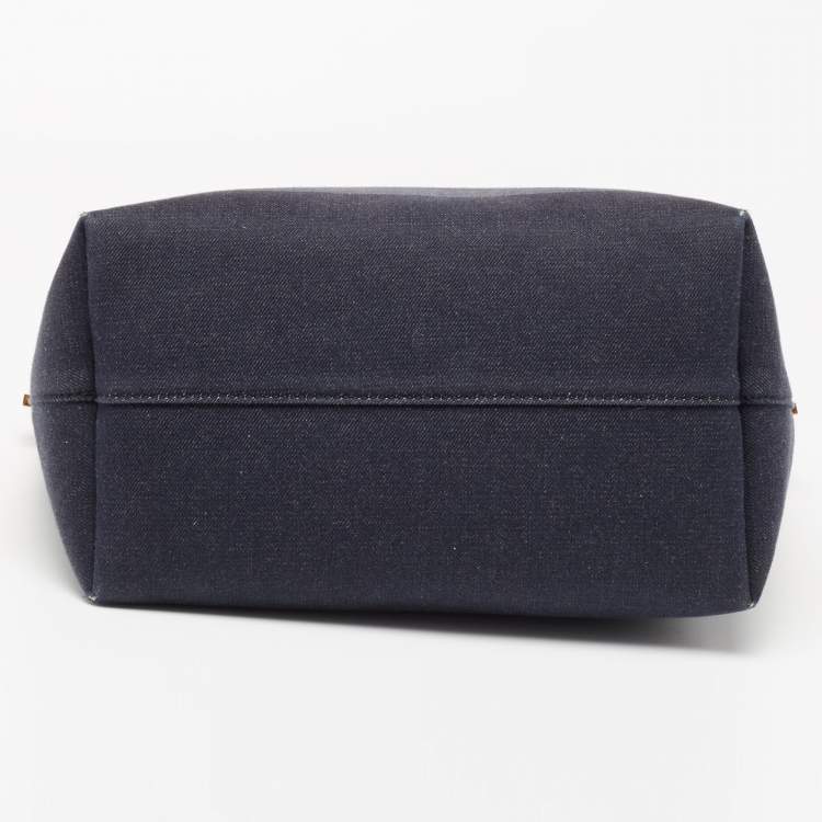 Pre Owned Tom Ford Blue/Black Denim and Leather Tara Tote