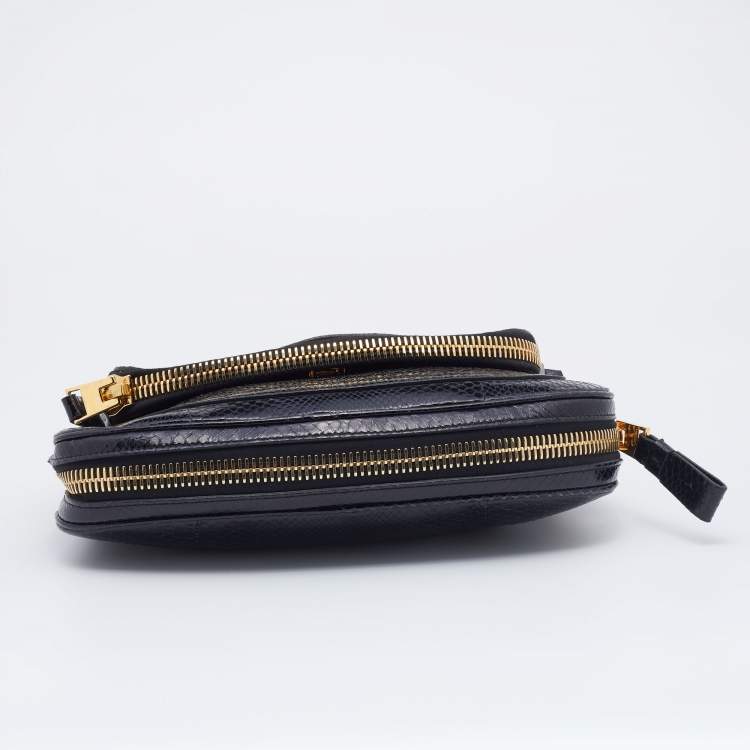 Pre Owned Tom Ford Black Python Medium Jennifer Shoulder Bag