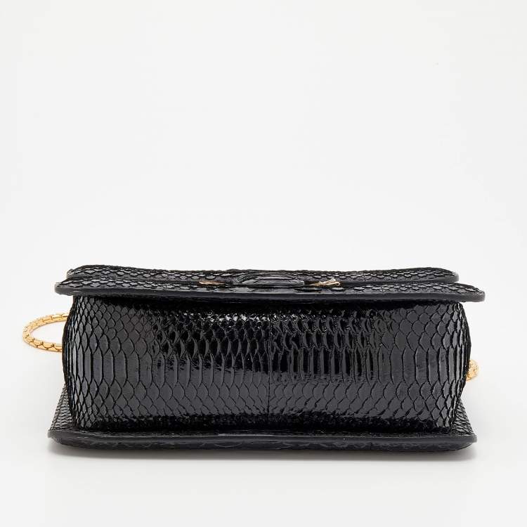 Pre Owned Tom Ford Black Python Medium Sienna Shoulder Bag