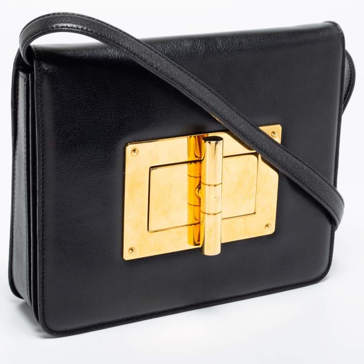Pre Owned Tom Ford Black Leather Natalia Crossbody Bag