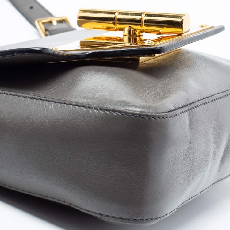 مملوكة مسبقًا Tom Ford Grey Leather Small Natalia Crossbody Bag