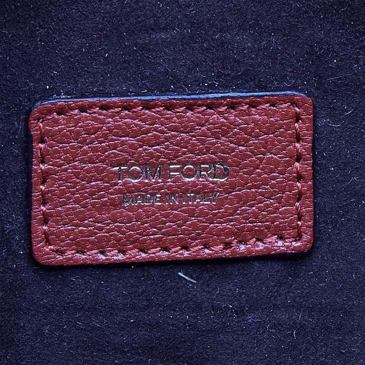 Pre Owned Tom Ford Rust Orange Suede Natalia Convertible Clutch