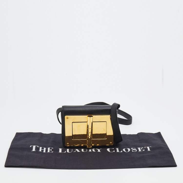 Pre Owned Tom Ford Black Leather Mini Natalia Crossbody Bag