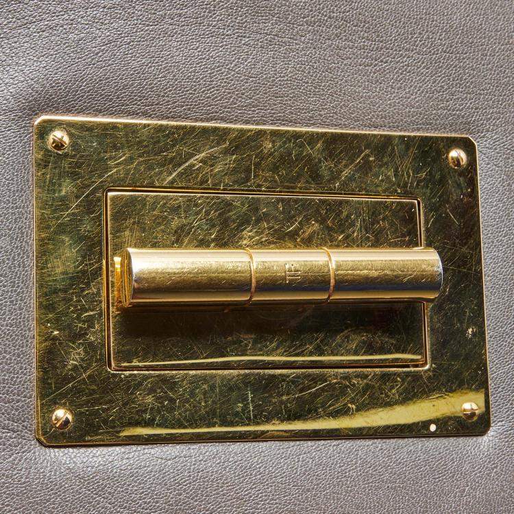 Pre Owned Tom Ford Grey Leather Large Natalia Shoulder Bag