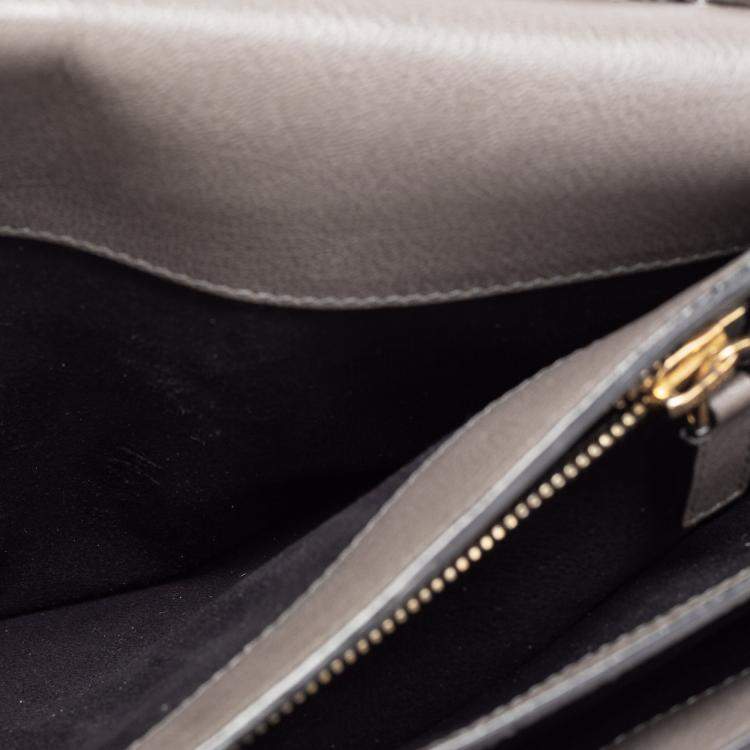 Pre Owned Tom Ford Grey Leather Large Natalia Shoulder Bag