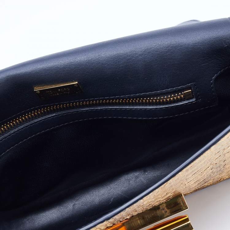 Pre Owned Tom Ford Gold Python Medium Natalia Chain Shoulder Bag