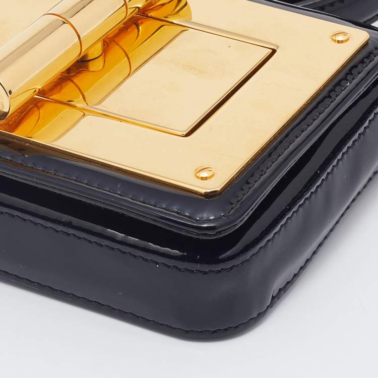 Pre Owned Tom Ford Black Patent Leather Mini Natalia Crossbody Bag
