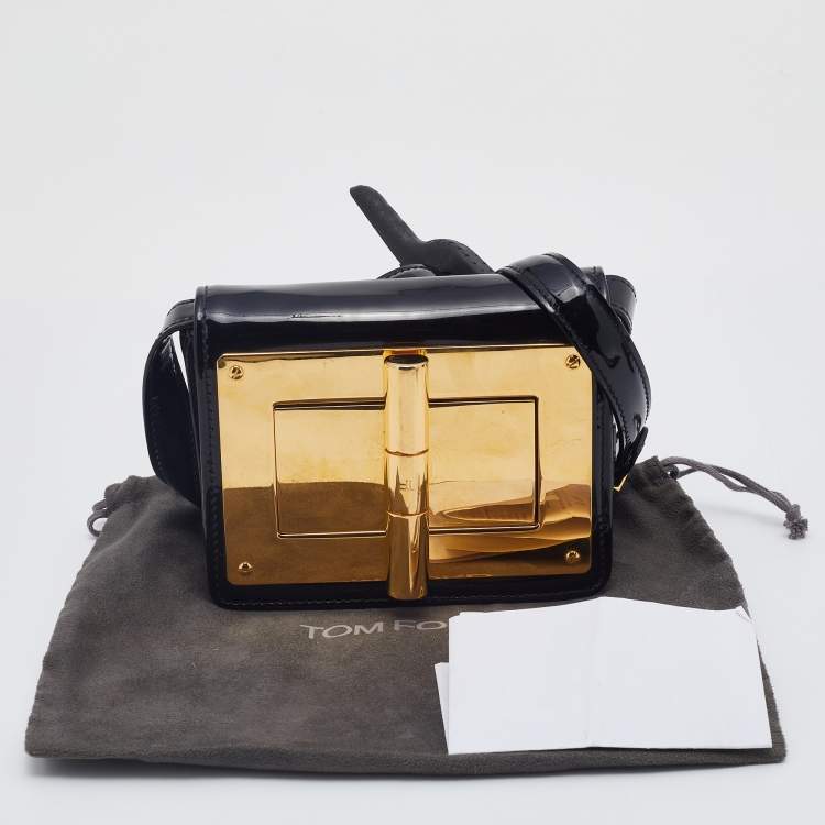 Pre Owned Tom Ford Black Patent Leather Mini Natalia Crossbody Bag