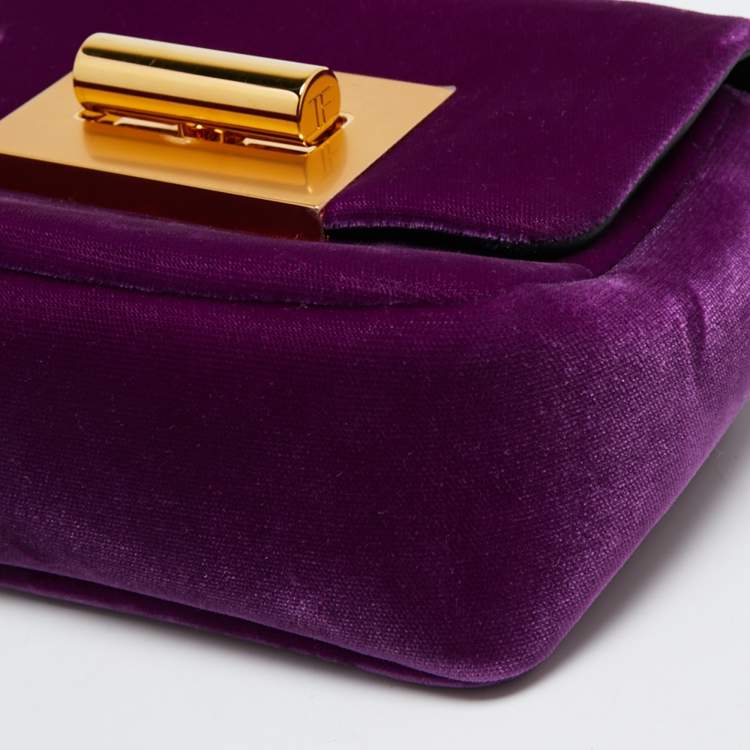 Pre Owned Tom Ford Purple Velvet Mini Natalia Shoulder Bag