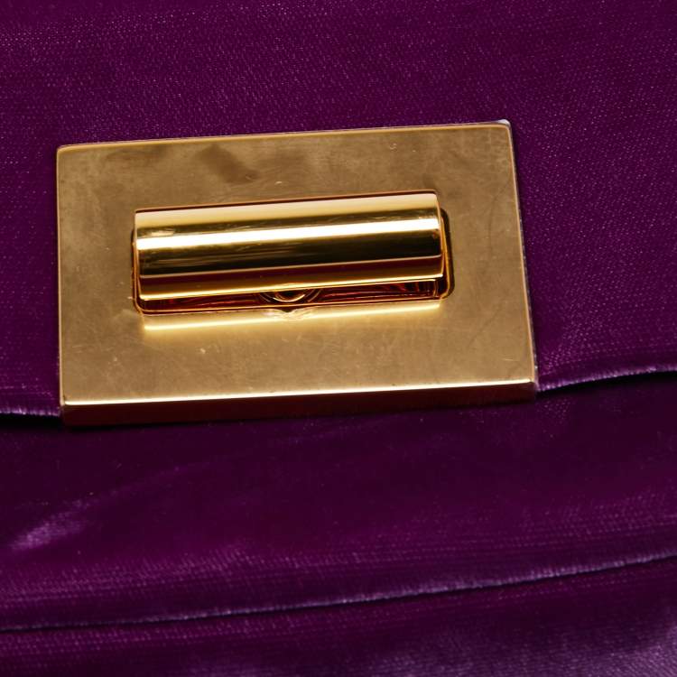 Pre Owned Tom Ford Purple Velvet Mini Natalia Shoulder Bag
