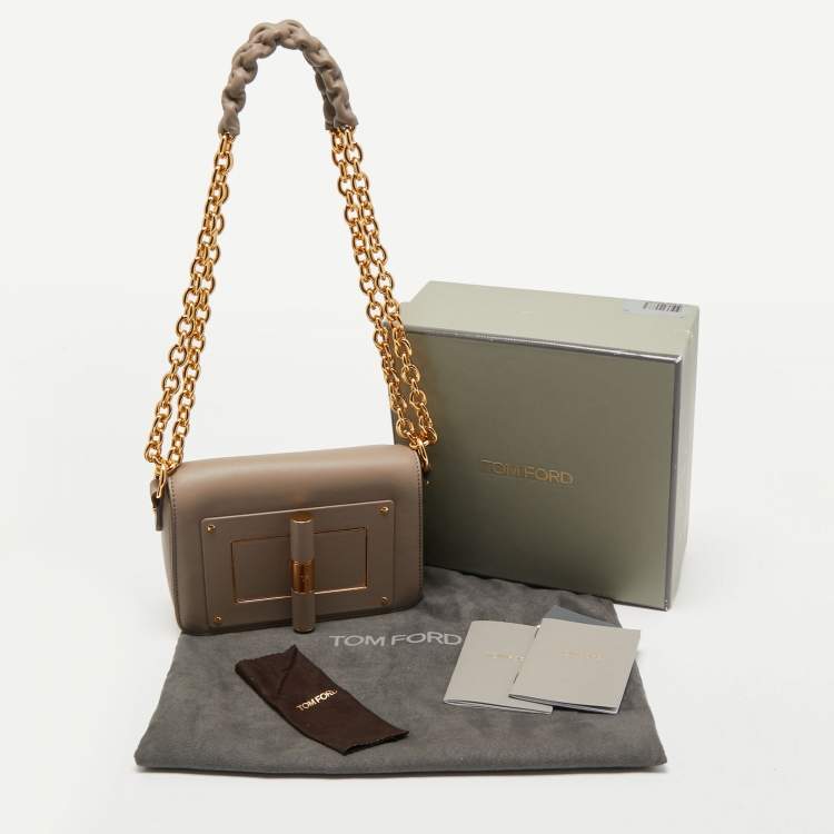 Pre Owned Tom Ford Grey Leather Natalia Shoulder Bag