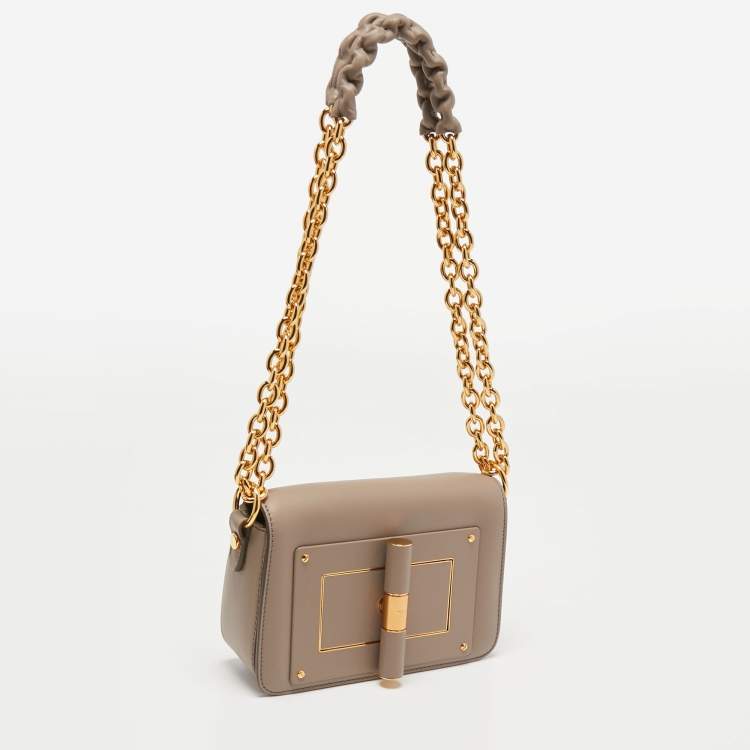 Pre Owned Tom Ford Grey Leather Natalia Shoulder Bag
