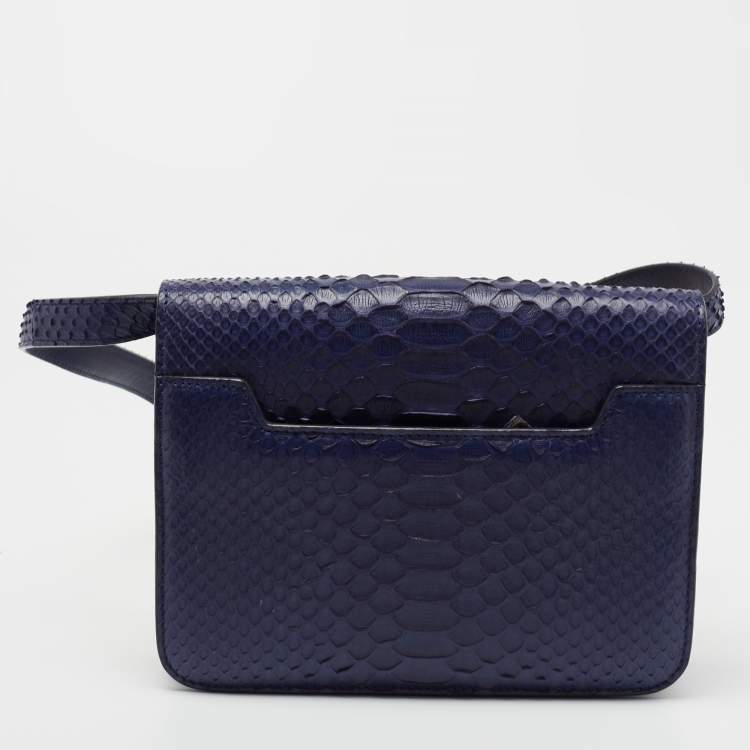 Pre Owned Tom Ford Blue Python Small Natalia Crossbody Bag