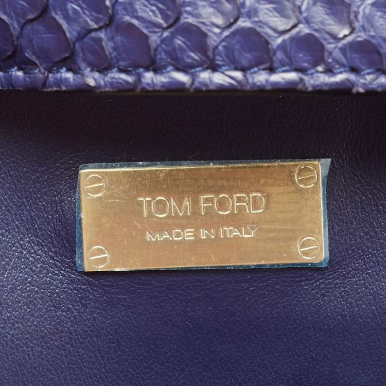 Pre Owned Tom Ford Blue Python Small Natalia Crossbody Bag