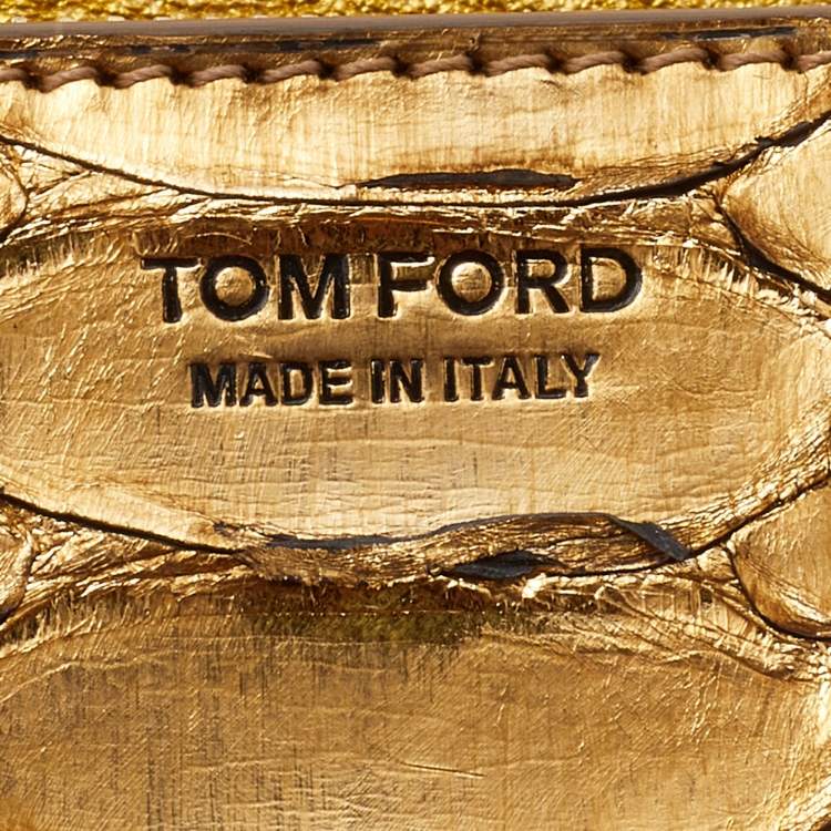 Pre Owned Tom Ford Gold Python Natalia Wallet On Chain
