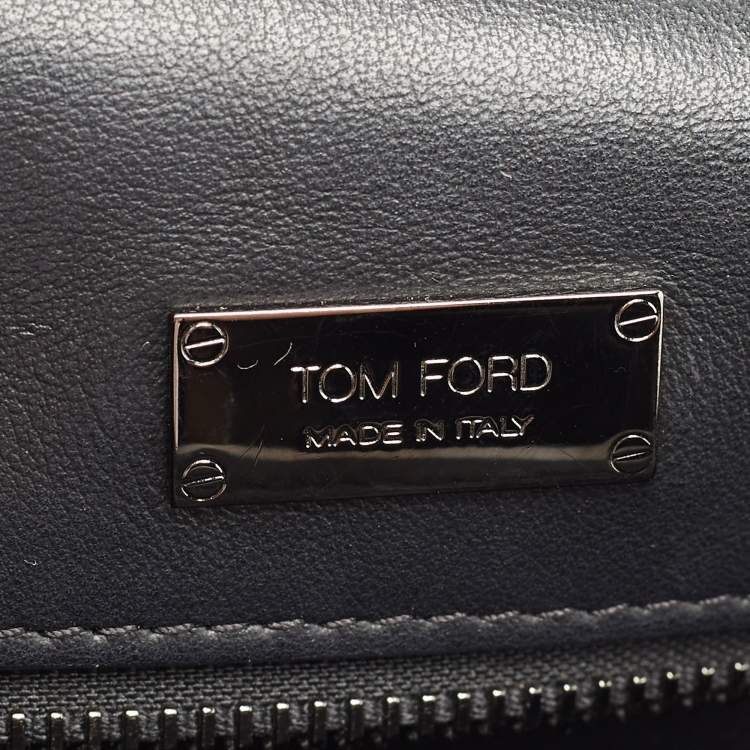 Pre Owned Tom Ford Metallic Silver Python Natalia Chain Shoulder Bag