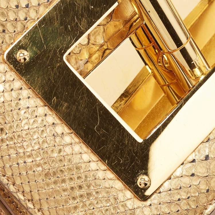 Pre Owned Tom Ford Gold Python Small Natalia Crossbody Bag