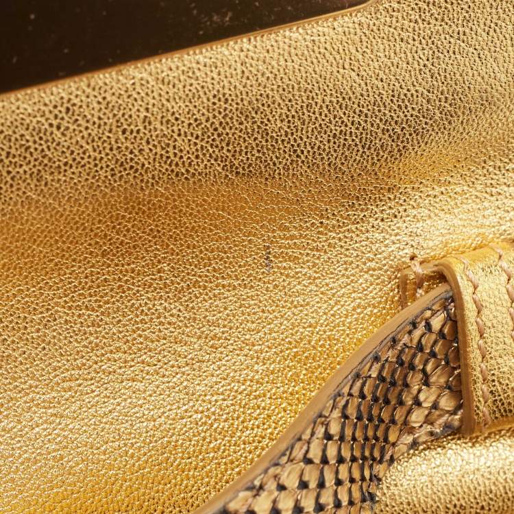 Pre Owned Tom Ford Gold Python Small Natalia Crossbody Bag