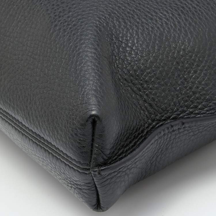 Pre Owned Tom Ford Black Leather Alix Fold Over Clutch