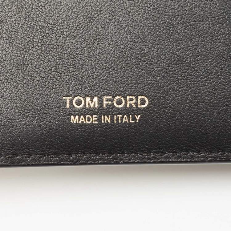 Pre Owned Tom Ford Black Python Flap Frence Wallet 