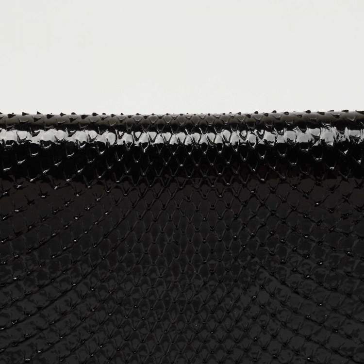 Pre Owned Tom Ford Black Python Flap Frence Wallet 