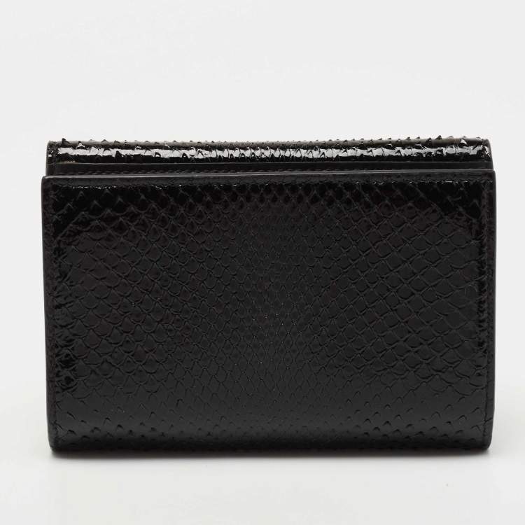 Pre Owned Tom Ford Black Python Flap Frence Wallet 