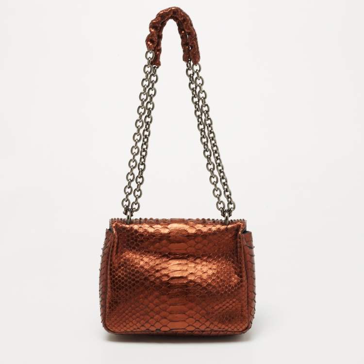 Pre Owned Tom Ford Metallic Python Natalia Crossbody Bag