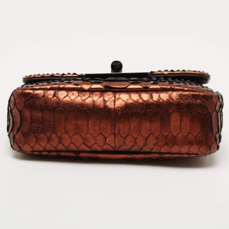 Pre Owned Tom Ford Metallic Python Natalia Crossbody Bag