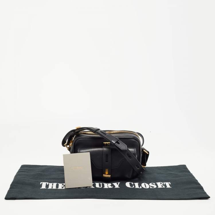 Pre Owned Tom Ford Black Leather T Twist Camera Bag