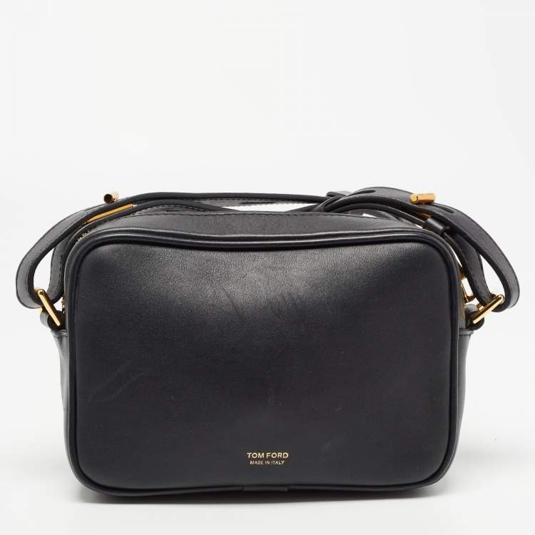 Pre Owned Tom Ford Black Leather T Twist Camera Bag