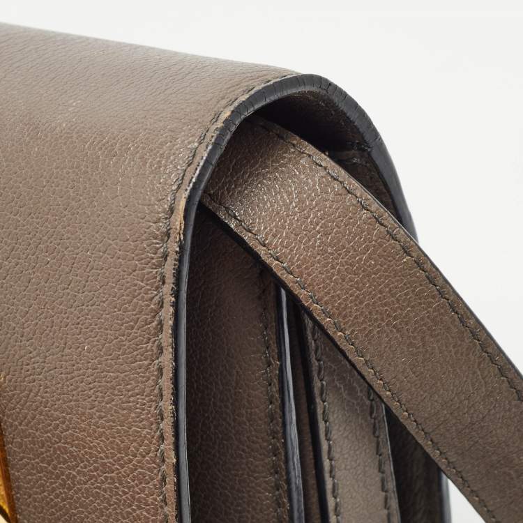 Pre Owned Tom Ford Dark Beige Leather Small Natalia Shoulder Bag