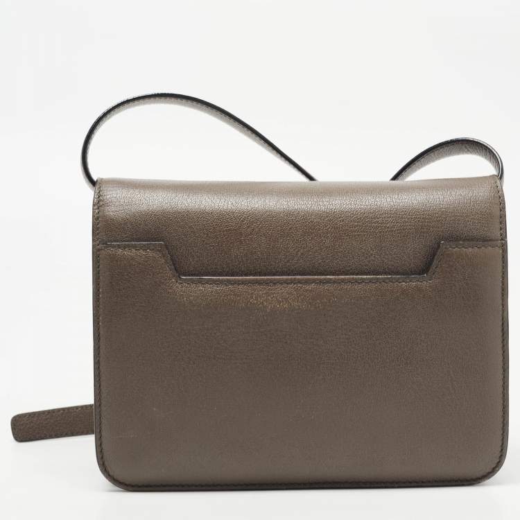 Pre Owned Tom Ford Dark Beige Leather Small Natalia Shoulder Bag