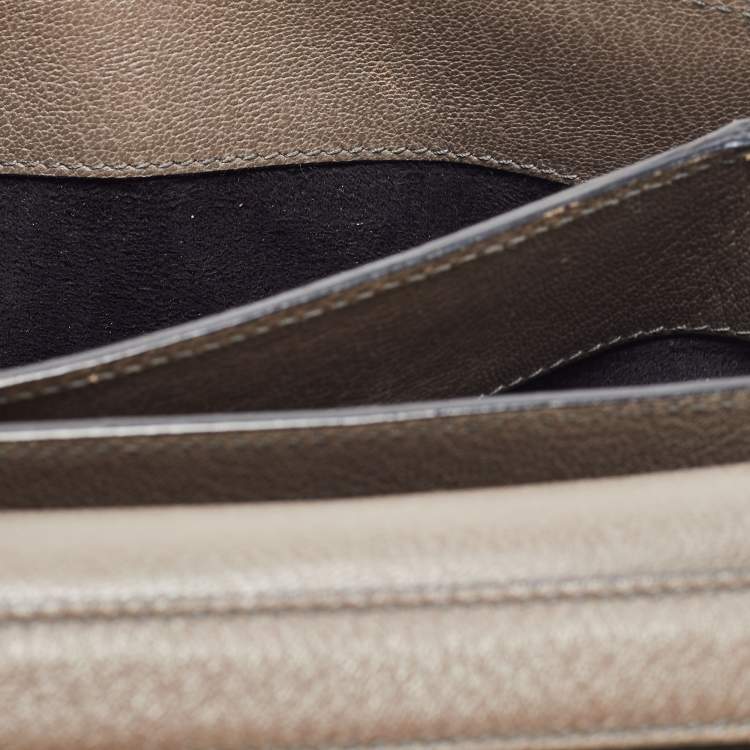 Pre Owned Tom Ford Dark Beige Leather Small Natalia Shoulder Bag