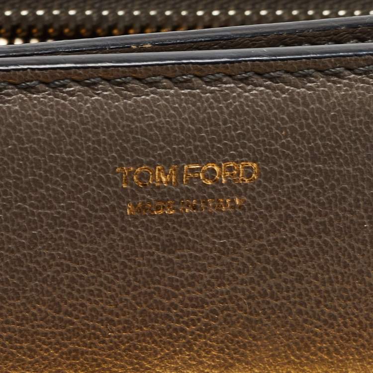 Pre Owned Tom Ford Dark Beige Leather Small Natalia Shoulder Bag