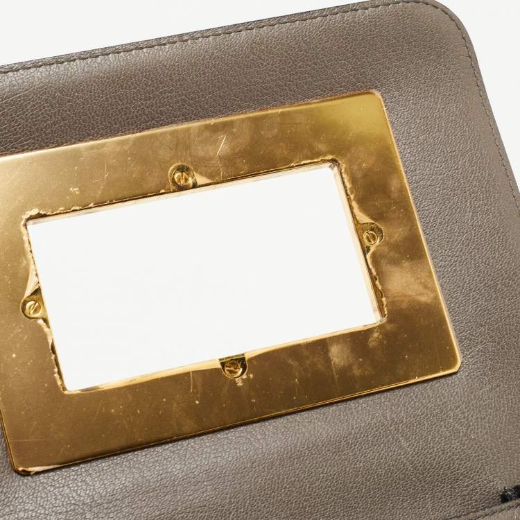 Pre Owned Tom Ford Dark Beige Leather Small Natalia Shoulder Bag