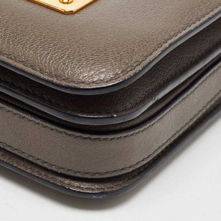 Pre Owned Tom Ford Dark Beige Leather Small Natalia Shoulder Bag