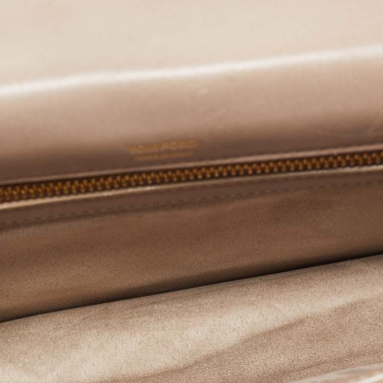 Pre Owned Tom Ford White Crocodile Natalia East West Clutch