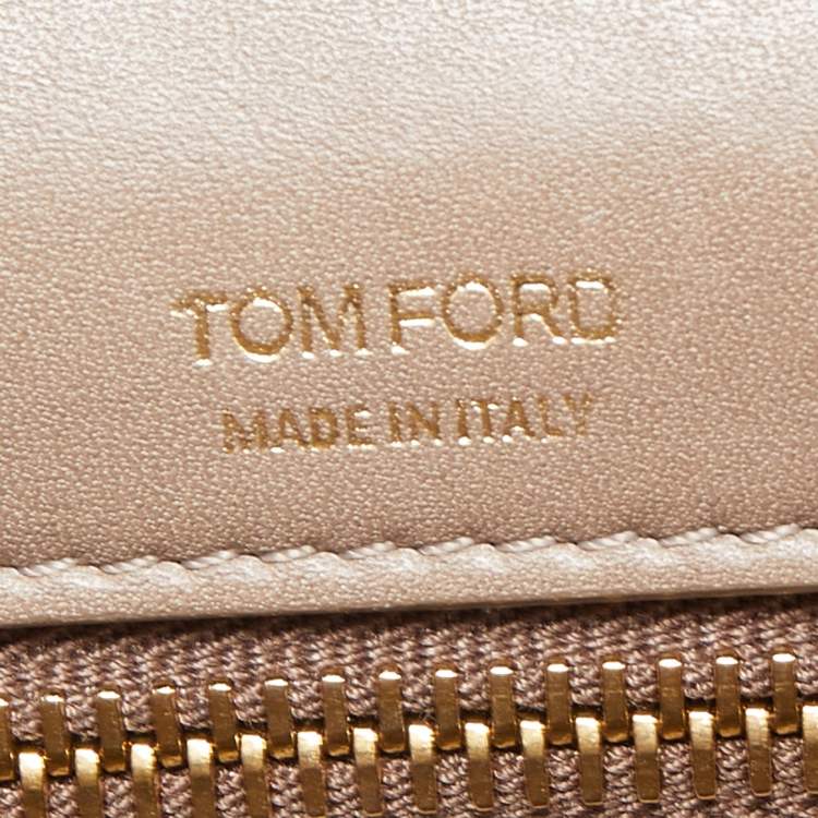 Pre Owned Tom Ford White Crocodile Natalia East West Clutch