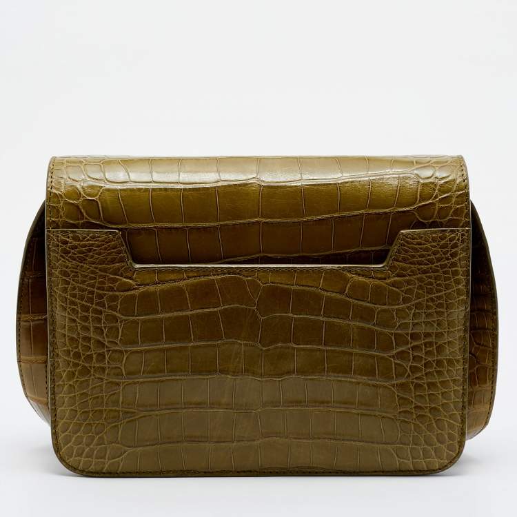 Pre Owned Tom Ford Green Alligator Small Natalia Crossbody Bag