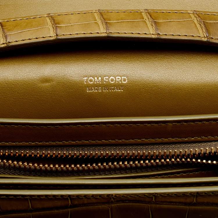 Pre Owned Tom Ford Green Alligator Small Natalia Crossbody Bag