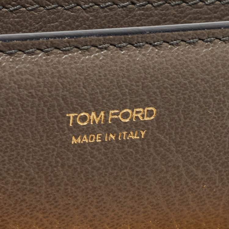Pre Owned Tom Ford Dark Grey Leather Small Natalia Crossbody Bag