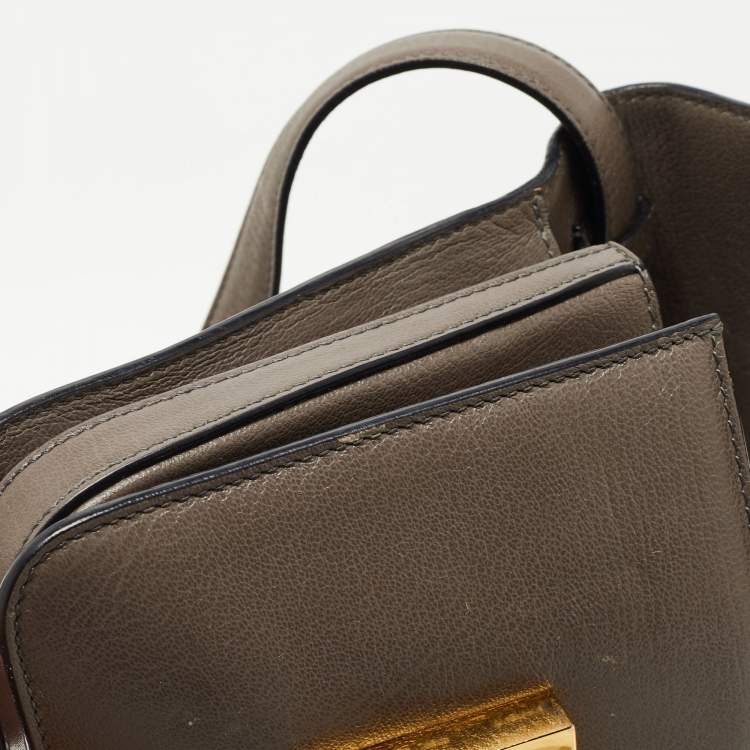 Pre Owned Tom Ford Dark Grey Leather Small Natalia Crossbody Bag