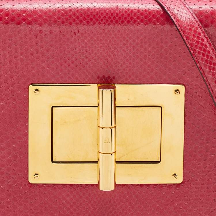 Pre Owned Tom Ford Pink Python Large Natalia Shoulder Bag