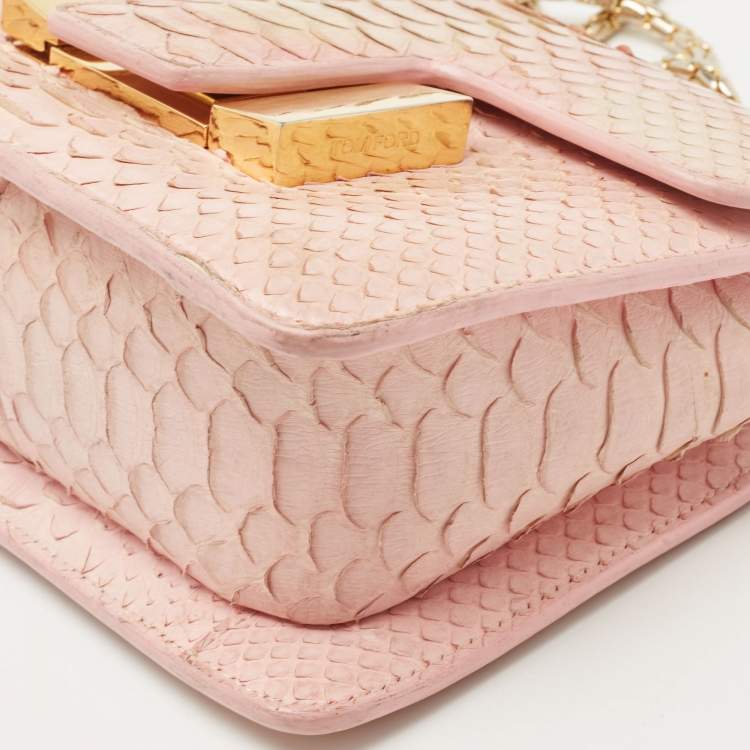 Pre Owned Tom Ford Pink Python Sienna Chain Shoulder Bag