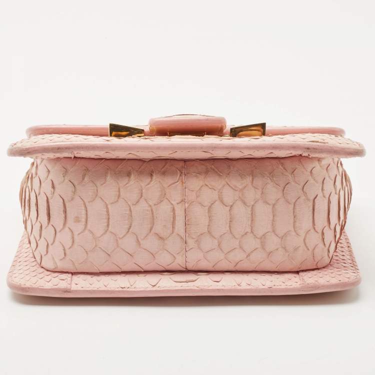 Pre Owned Tom Ford Pink Python Sienna Chain Shoulder Bag