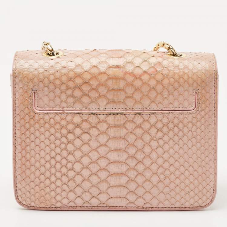 Pre Owned Tom Ford Pink Python Sienna Chain Shoulder Bag